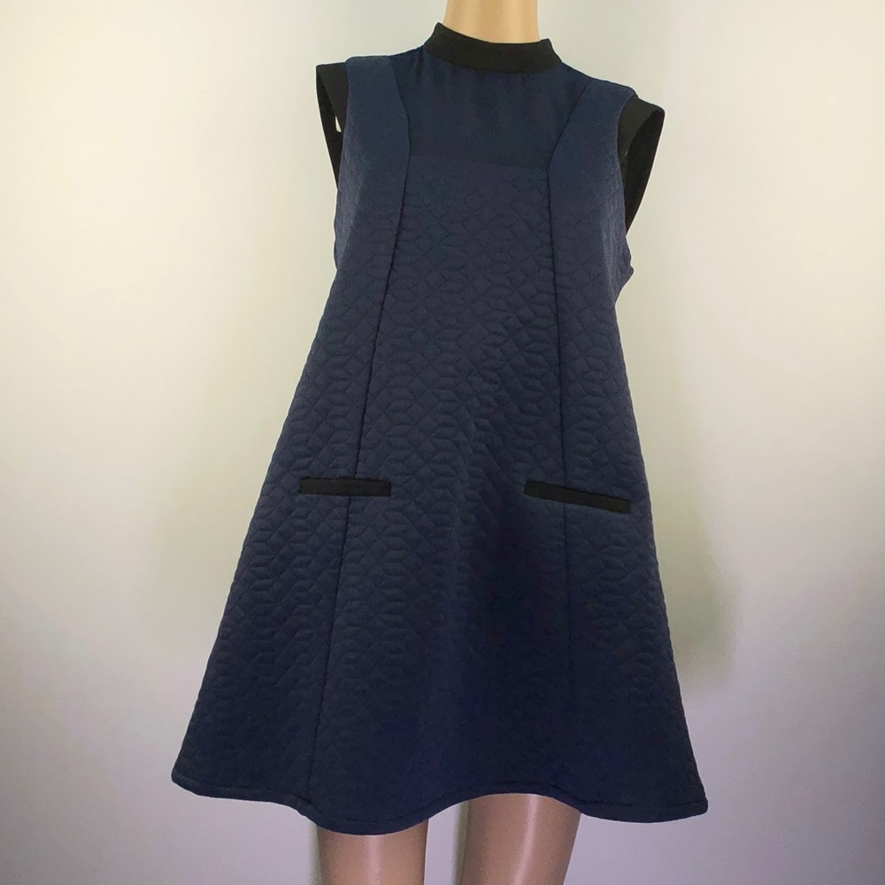 BCBGeneration mini quilted blue dress